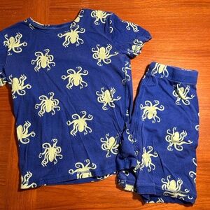 Gap Kids Octopus Short Sleeve & Shorts Pajama Set Blue Green 12